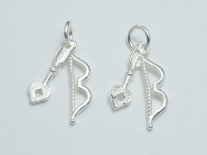 2sets 925 Sterling Silver Charms, Bow and Arrow Charms, Bow 19x5mm, Arrow 16x5mm-BeadDirect