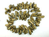 Coated Quartz Beads, Mystic Gold, Pointed Stick, Top Drilled, (8-12)mm x (12-32)mm-Gems: Nugget,Chips,Drop-BeadDirect