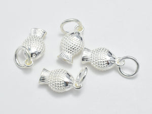 2pcs 925 Sterling Silver Charms, Fish Charms, 12x6.8mm-Metal Findings & Charms-BeadDirect