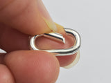 1pc 925 Sterling Silver Oval Clasp, Spring Gate Oval Clasp, Push Clip Clasp, 17x9mm-BeadDirect