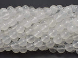 White Moonstone Beads, 8mm (8.3mm) Round-Gems: Round & Faceted-BeadDirect