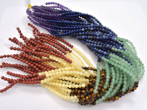 Chakra Gemstone Beads, 4mm Round-Gems: Round & Faceted-BeadDirect