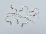 100pcs Flat Fishhook Earwire, Earring Hooks, Silver Plated, 15x10mm, 2mm Coil-Metal Findings & Charms-BeadDirect