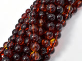 Amber Resin-Red, 8mm Round Beads, 33 Inch, Approx 108 beads-Gems: Round & Faceted-BeadDirect