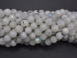 White Rainbow Moonstone, 8mm, Faceted Round-BeadDirect