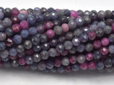 Blue Sapphire, Ruby, 3mm (3.3mm) Micro Faceted Round-Gems: Round & Faceted-BeadDirect