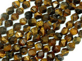 Tiger Eye, 8mm Star Cut Faceted Round-Gems: Round & Faceted-BeadDirect