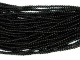 Black Stone, 4mm Round Beads-Gems: Round & Faceted-BeadDirect