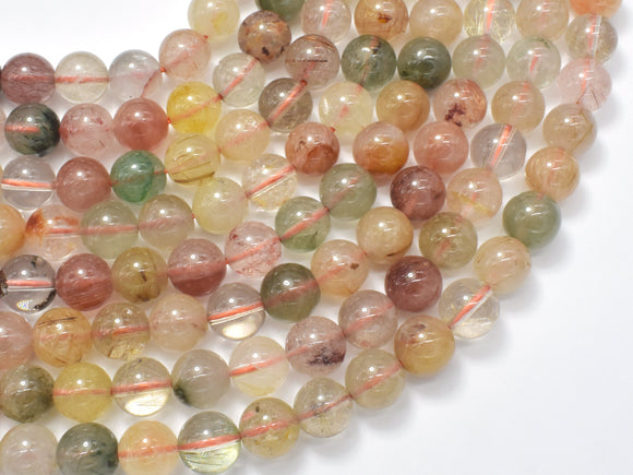 Mixed Rutilated Quartz, 8mm (8.5mm) Round-Gems: Round & Faceted-BeadDirect