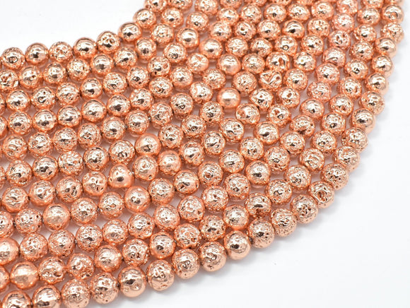 Lava-Copper Plated, 6mm (6.7mm) Round Beads-Gems: Round & Faceted-BeadDirect