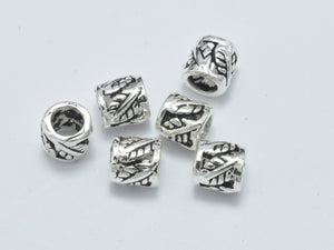 4pcs 925 Sterling Silver Beads-Antique Silver, 5x5mm Tube Beads-Metal Findings & Charms-BeadDirect