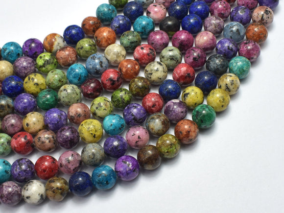 Sesame Jasper-Multi Color 8mm Round Beads, 15 Inch-BeadDirect