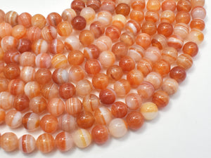 Natural Banded Agate, Striped Agate, 8mm (8.2mm)-Gems: Round & Faceted-BeadDirect