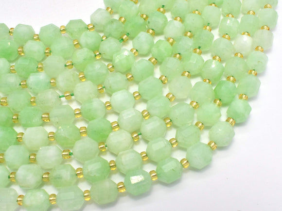 Green Quartz Beads, 8mm Faceted Prism Double Point Cut-Gems: Round & Faceted-BeadDirect