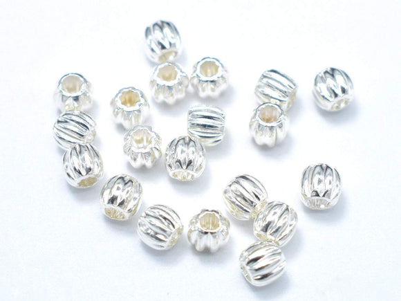 4mm 925 Sterling Silver Beads, 4mm Round Beads, 10pcs-Metal Findings & Charms-BeadDirect