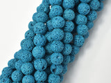 Blue Lava Beads, 8mm (8.6mm) Round Beads-Gems: Round & Faceted-BeadDirect