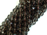 Smoky Quartz Beads, 8mm Star Cut Faceted Round Beads-Gems: Round & Faceted-BeadDirect