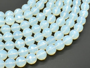 White Opalite Beads, 12mm Faceted Round Beads-Gems: Round & Faceted-BeadDirect