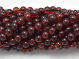 Amber Resin-Red, 6mm Round Beads, 26 Inch-Gems: Round & Faceted-BeadDirect