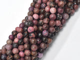 Rhodonite Beads, Round, 6mm (6.5mm)-Gems: Round & Faceted-BeadDirect
