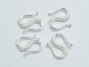 4pcs 925 Sterling Silver S Hook Clasps, S Hook Clasps Connector, 12x8mm-BeadDirect