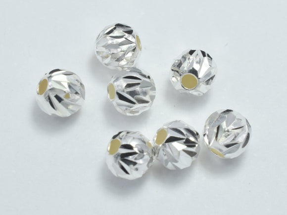 10pcs 925 Sterling Silver Beads, 4mm Faceted Round-BeadDirect