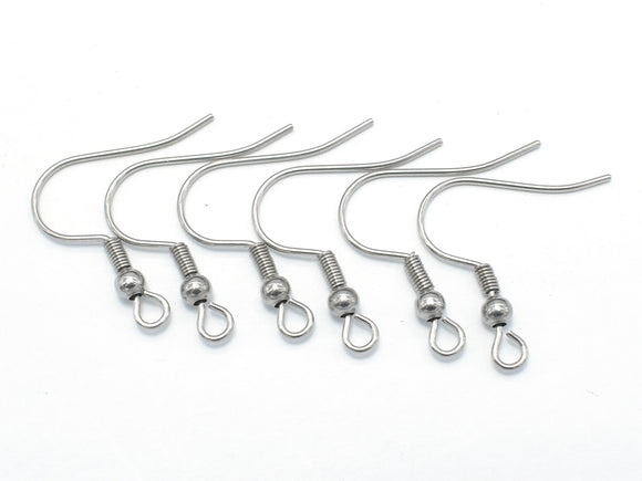 Stainless Steel Earring Hooks, 19mm, 25 pairs-Metal Findings & Charms-BeadDirect