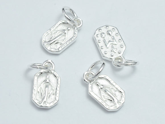 2pcs 925 Sterling Silver Charms, Mother Mary Charm, 9.5x6.4mm-BeadDirect