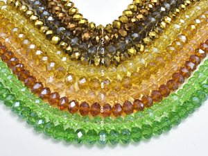 2 strands Crystal Glass Beads, 6x8mm Faceted Rondell Beads, 8 Inch-Pearls & Glass-BeadDirect