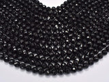 Black Tourmaline Beads, 8mm (8.4mm) Faceted Round-Gems: Round & Faceted-BeadDirect