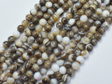 Banded Agate, Striped Agate, Brown, 6mm Round-BeadDirect