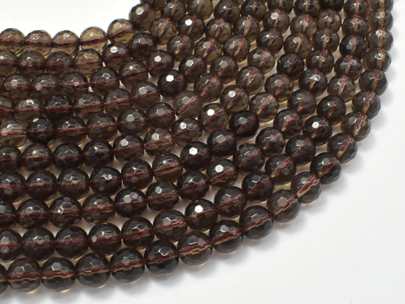 Smoky Quartz Beads, 6 mm Faceted Round Beads-Gems: Round & Faceted-BeadDirect