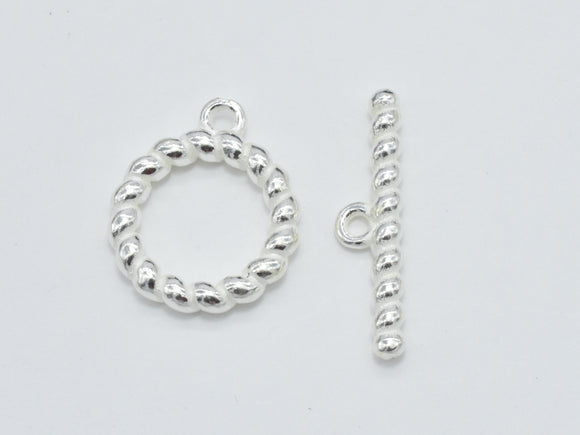1set 925 Sterling Silver Toggle Clasps, Loop 13.5mm, Bar 20mm-BeadDirect