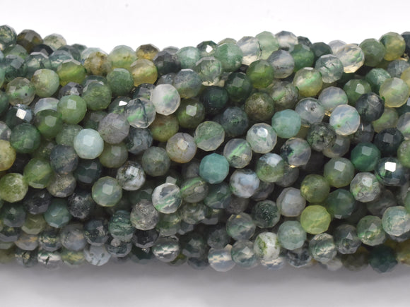Moss Agate Beads, 3.6mm Micro Faceted Round-Gems: Round & Faceted-BeadDirect