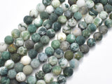 Matte Tree Agate Beads, 8mm Round Beads-BeadDirect