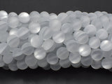 Matte Mystic Aura Quartz-Silver, 6mm (6.3mm)-Gems: Round & Faceted-BeadDirect
