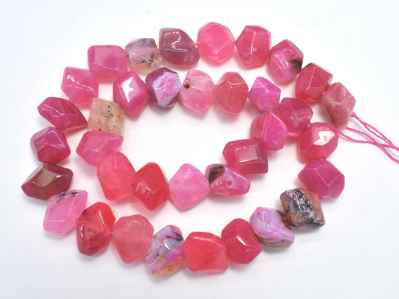 Agate Beads-Pink, 11x14mm Faceted Nugget Beads-BeadDirect