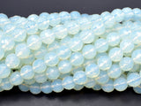White Opalite Beads, Faceted Round, 8mm(7.8mm), 14.5 Inch-Gems: Round & Faceted-BeadDirect
