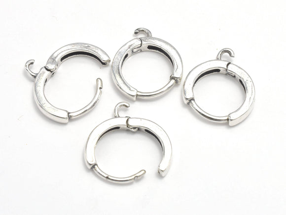 2pcs 925 Sterling Silver Earring Hoops, 12mm-Metal Findings & Charms-BeadDirect