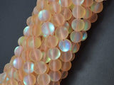 Matte Mystic Aura Quartz-Champagne, 8mm (8.5mm) Round-Gems: Round & Faceted-BeadDirect