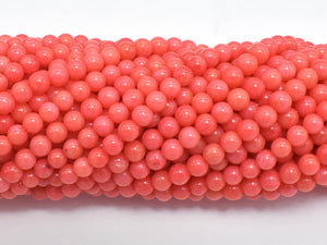 Salmon Pink Coral Beads, Angel Skin Coral, Round, 4mm-Gems: Round & Faceted-BeadDirect