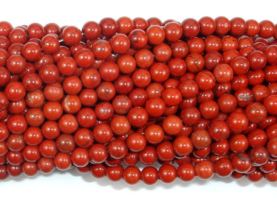 Red Jasper Beads, Round, 4mm-Gems: Round & Faceted-BeadDirect