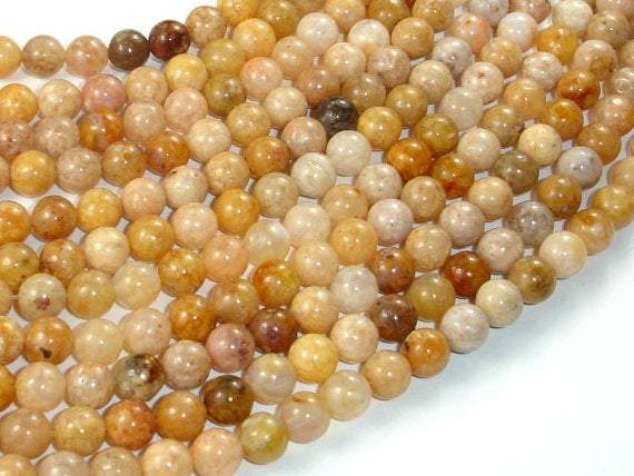 Pink Moss Agate Beads, 6mm Round Beads-Gems: Round & Faceted-BeadDirect