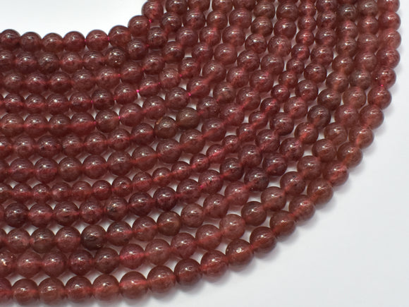 Strawberry Quartz, Lepidocrocite, 6mm Round-Gems: Round & Faceted-BeadDirect