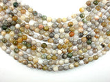 Bamboo Leaf Agate Beads, Faceted Round, 8mm-Gems: Round & Faceted-BeadDirect