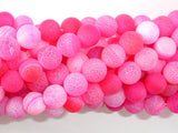 Frosted Matte Agate Beads-Pink, 8mm Round Beads-Agate: Round & Faceted-BeadDirect