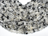 Black Rutilated Quartz Beads, Approx 6x8mm Nugget Beads-Gems: Nugget,Chips,Drop-BeadDirect