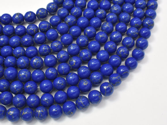 Lapis Blue Turquoise Howlite, 8mm (7.8mm)-Gems: Round & Faceted-BeadDirect