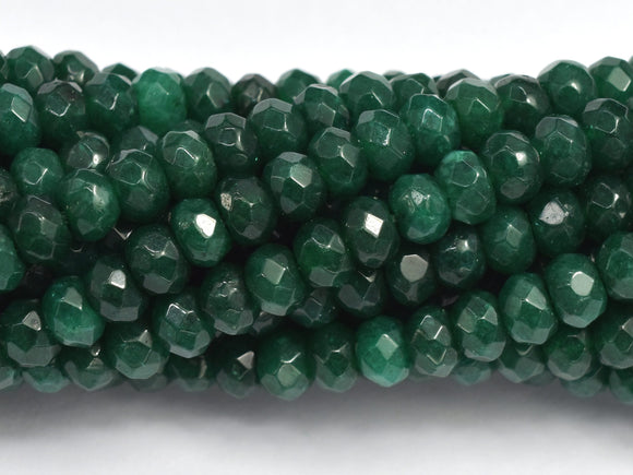 Jade - Green 3x4mm Faceted Rondelle, 14 Inch-BeadDirect