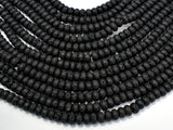 Black Lava Beads, 5x8mm Rondelle Beads-Gems:Assorted Shape-BeadDirect